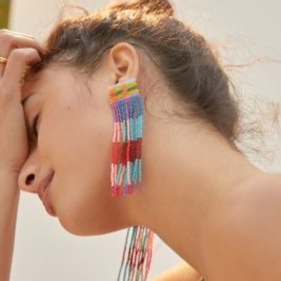 Anthropologie Jewelry - Anthropologie Fringed Drop Earrings